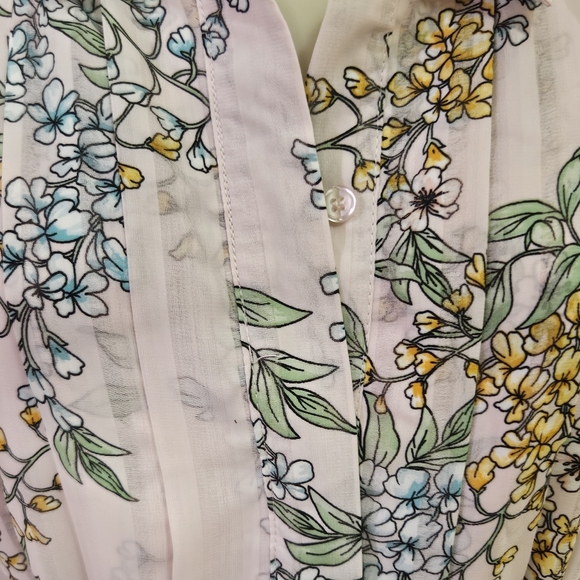 Nanette Lepore Pink/Green Multi-Color Floral Pleated Sleeveless Dress,Size 10 - Picture 14 of 16